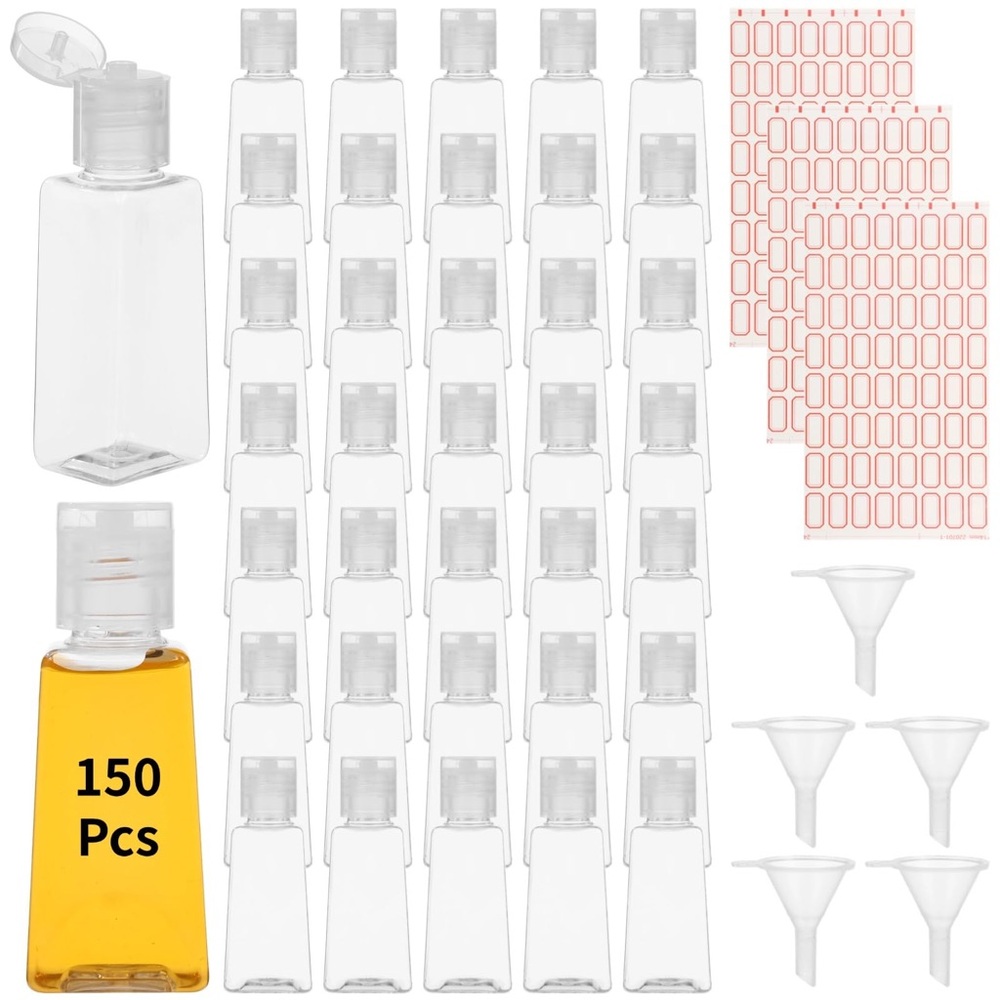 1 Oz Travel Bottles, Clear Refillable Containers with Flip Caps